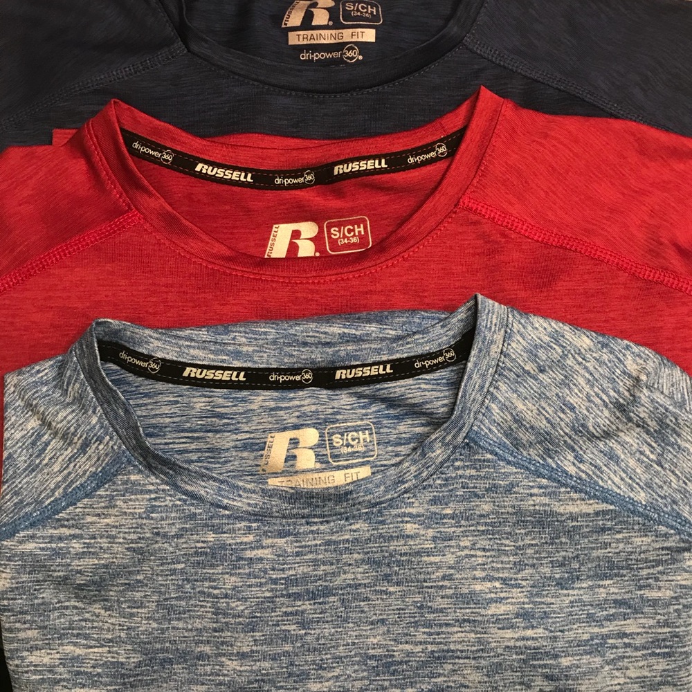 3 Boys Size S /CH  (34-36) Russell sports tops .